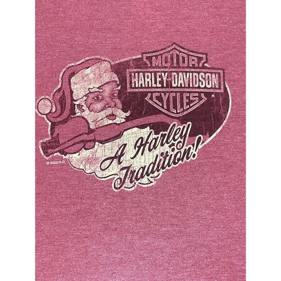 Harley Davidson Santa Fun T-Shirt Women's XXL Indianapolis Red Short Sleeve NEW - Picture 6 of 8